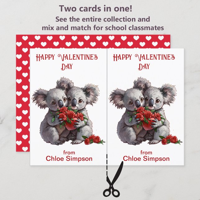 Cute Koala lleva tarjeta de San Valentín para niño (Subido por el creador)