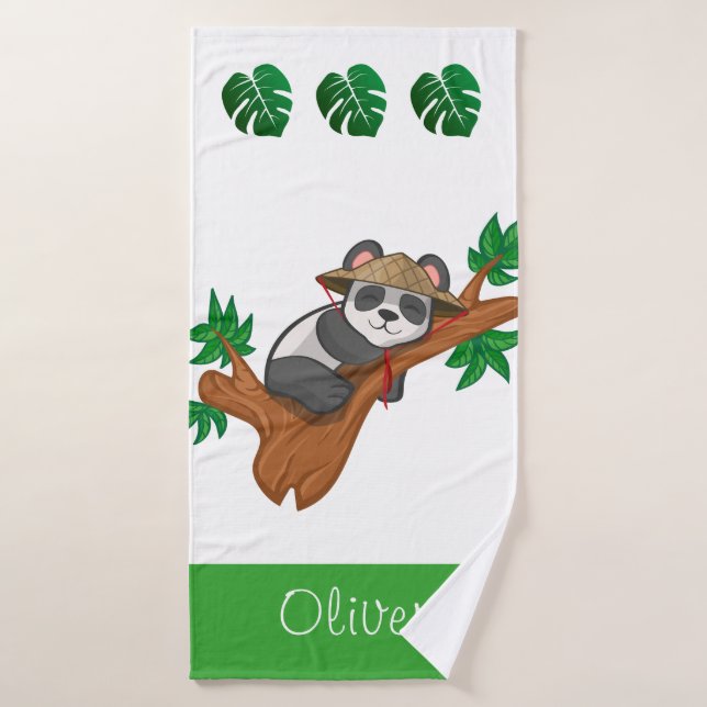 Cute Koala Wild Animal Jungle Kids Custom Name (Toalla de baño)