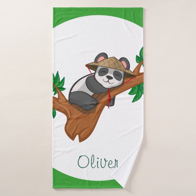 Cute Koala Wild Animal Jungle Kids Custom Name (Toalla de baño)