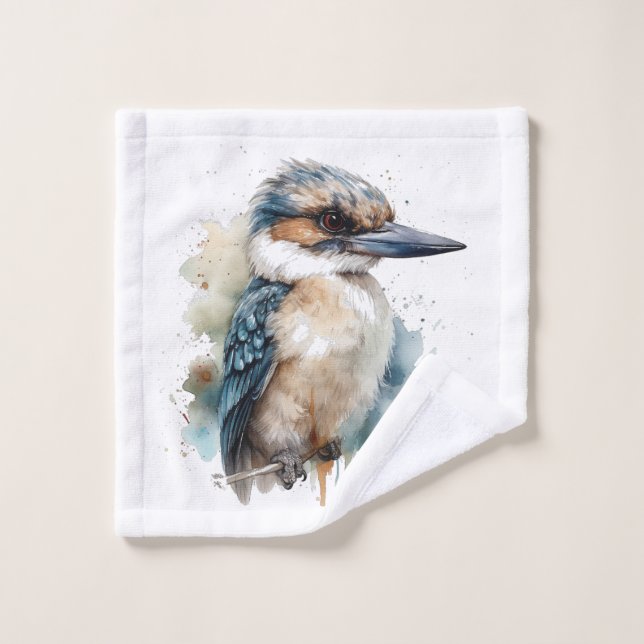 Cute Kookaburra en una sucursal, personalizado (Toallita)