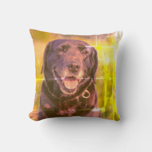 Cute Labrador Perro negro Mascota Cojín decorativo