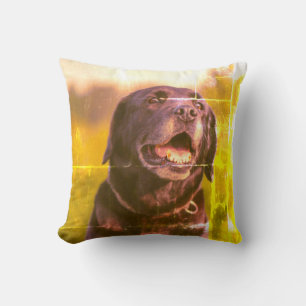 Cute Labrador Perro negro Mascota Cojín decorativo