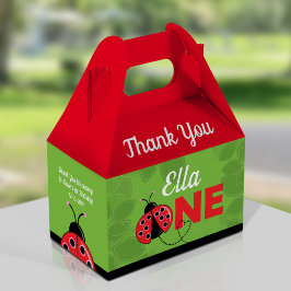 Cute Ladybug primer cumpleaños Fiesta Caja de horn