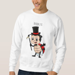 Cute ladybug with top hat and tie cartoon 