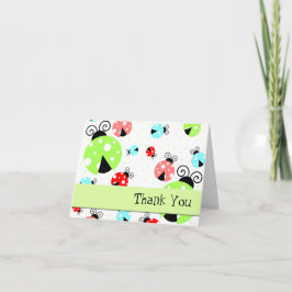 Cute Ladybugs Tarjeta de agradecimiento