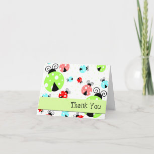 Cute Ladybugs Tarjeta de agradecimiento