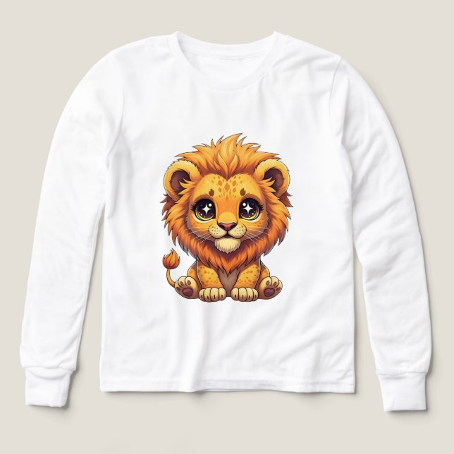 Cute León Cachorro Gráfico Kawaii (Diseño frontal)