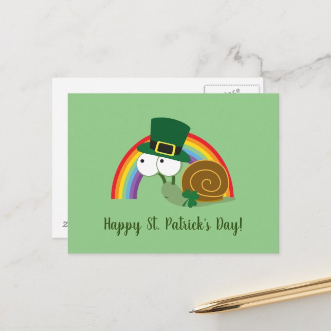 Cute Leprechaun Tarjeta postal de caracol del día  (Anverso/Reverso In Situ)