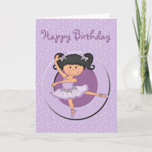 Cute Lilac Ballerina 1 Tarjeta de Cumpleaños