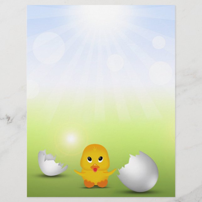 Cute Little Chick - Papelería con membrete para ni (Anverso)