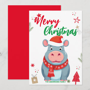 Cute Little Hippo Navidad Personalizado n