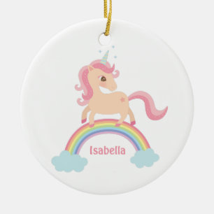 Cute Little Unicorn en el ornamento del nombre de 