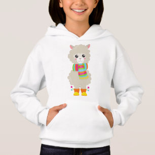 Cute Llama, Pequeña Llama, Alpaca, Llama Con Scarf