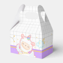 Cute Llama Unicornio Fiesta de Arcoiris caja de fa