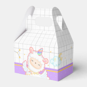Cute Llama Unicornio Fiesta de Arcoiris caja de fa
