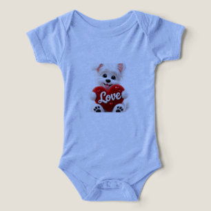 Cute Love Puppy Baby Bodysuit