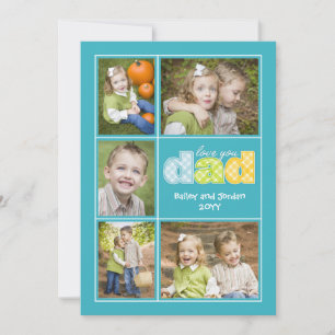 Cute Love You Dad Collage Foto de la tarjeta del d