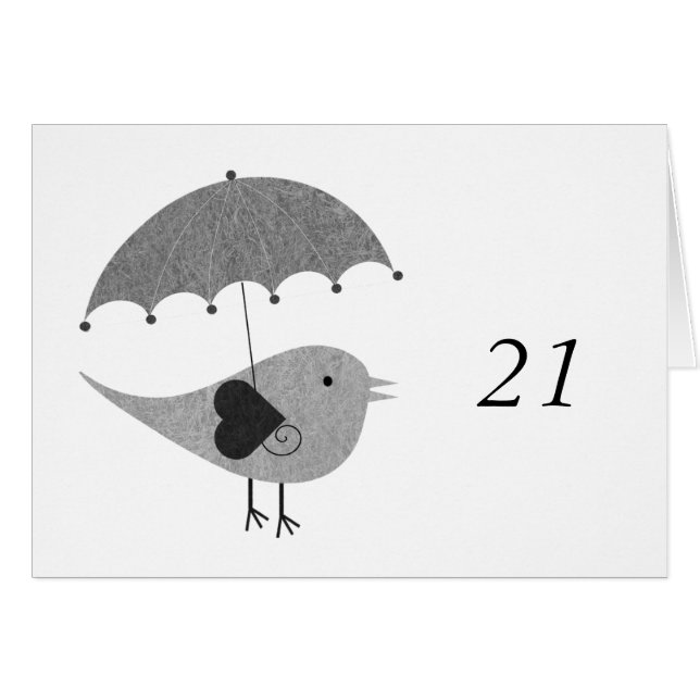 Cute Lovebird con paraguas (Anverso (Horizontal))