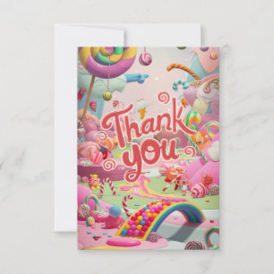 Cute Lovely Candyland tarjeta de agradecimiento