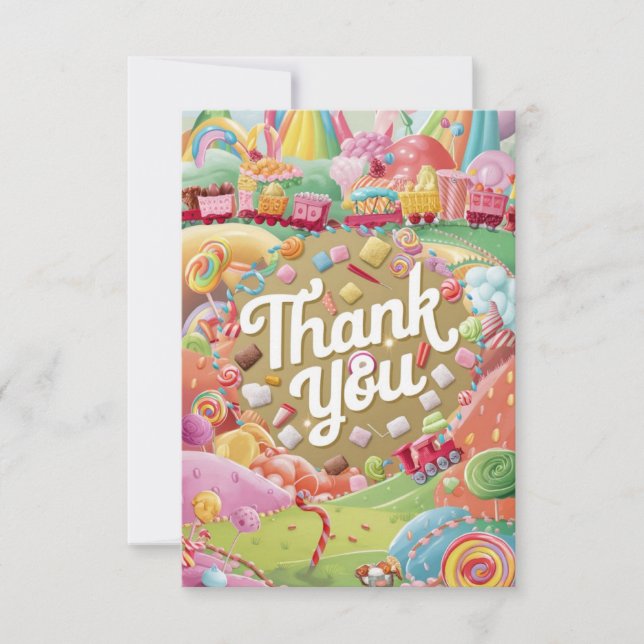 Cute Lovely Candyland tarjeta de agradecimiento (Anverso)
