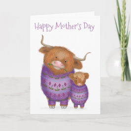 Cute madre y bebé, tarjeta del Día de la Madre de