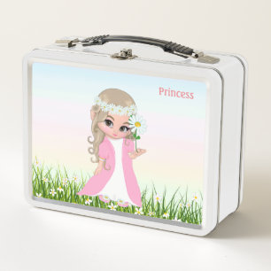 Cute Magic Fairy and Flowes Metalizado Lunch Box