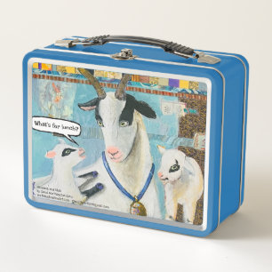 Cute Mama Goats Art Metalizado Lunch Box