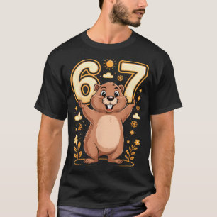 Cute marmota sosteniendo 67 divertidas camisetas d