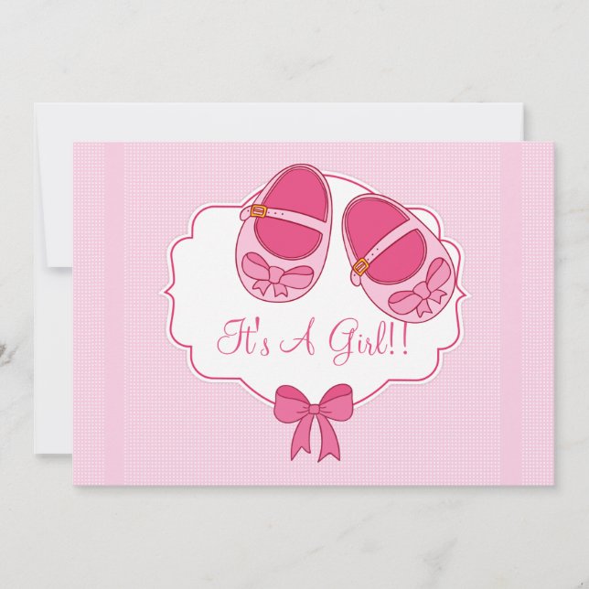 Cute "Mary Janes" Invitación a Baby Shower (Anverso)