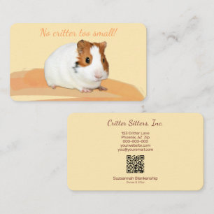 Cute Mascota Situ Guinea Cerdo Código QR Tarjeta d