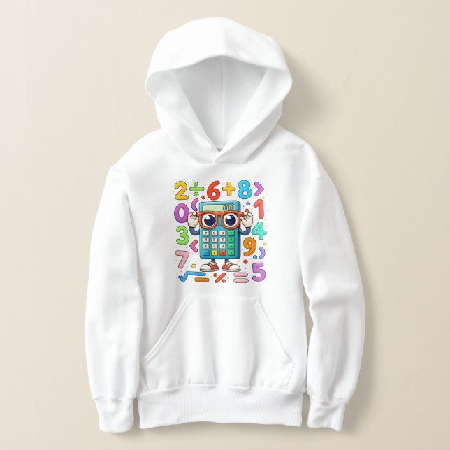 Cute Maths Calculator Hoodie for Kids School (Distribución )