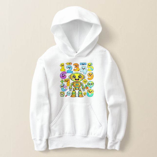 Cute Maths Numbers Emoji Cartoon Sudadera con Capu (Distribución )