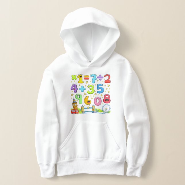 Cute Maths Numbers Equations Hoodie for Kids (Distribución )