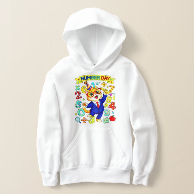 Cute Maths Numbers Mouse Number Day Hoodie Kids UK (Distribución )