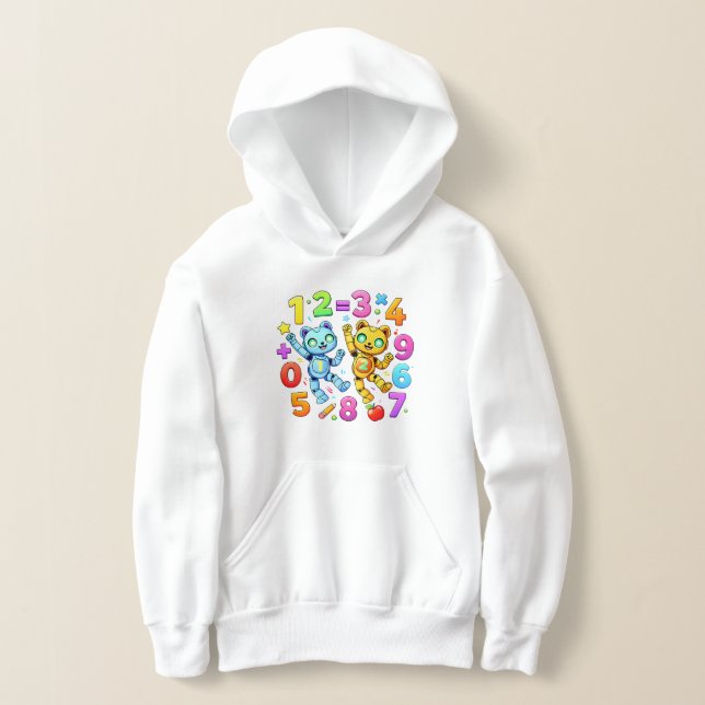 Cute Maths Numbers Pattern Cartoon Hoodie Kids UK! (Distribución )