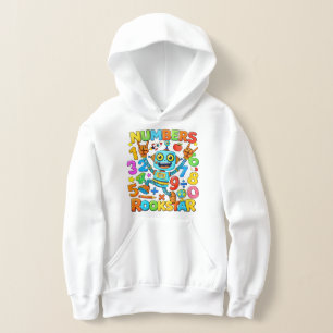 Cute Maths Numbers Rockstar Cartoon Sudadera con C