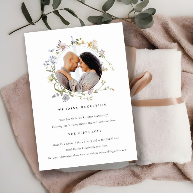 Cute Meadow Floral Wreath Photo Wedding Recepcion (Subido por el creador)