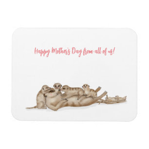 Cute meerkat familia Imán del Día de la Madre