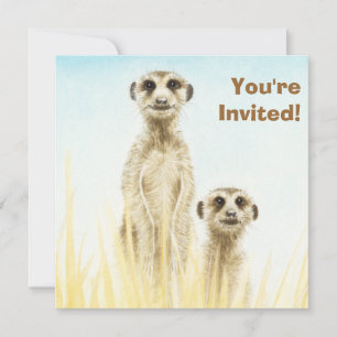 Cute Meerkats Fiesta de Cumpleaños Invitación