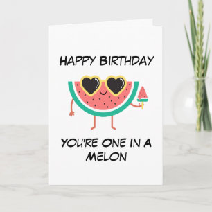 Cute Melon Puns graciosas tarjetas de cumpleaños d