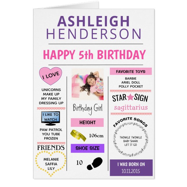 Cute Memory Keepsake Photo Birday (Frente)