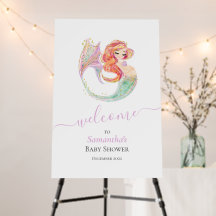 CUTE MERMAID BABY SHOWER BLANCO de espuma