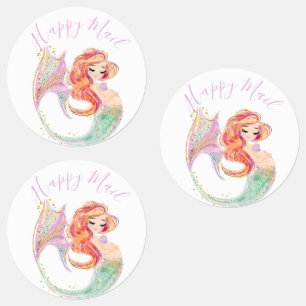 CUTE MERMAID BABY SHOWER Etiquetas blancas