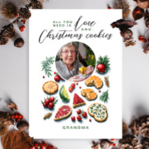 Cute Merry Christmas Cookies Foto Watercolor