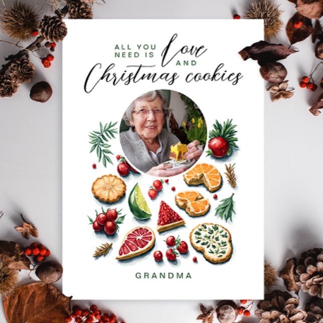 Cute Merry Christmas Cookies Foto Watercolor (Subido por el creador)