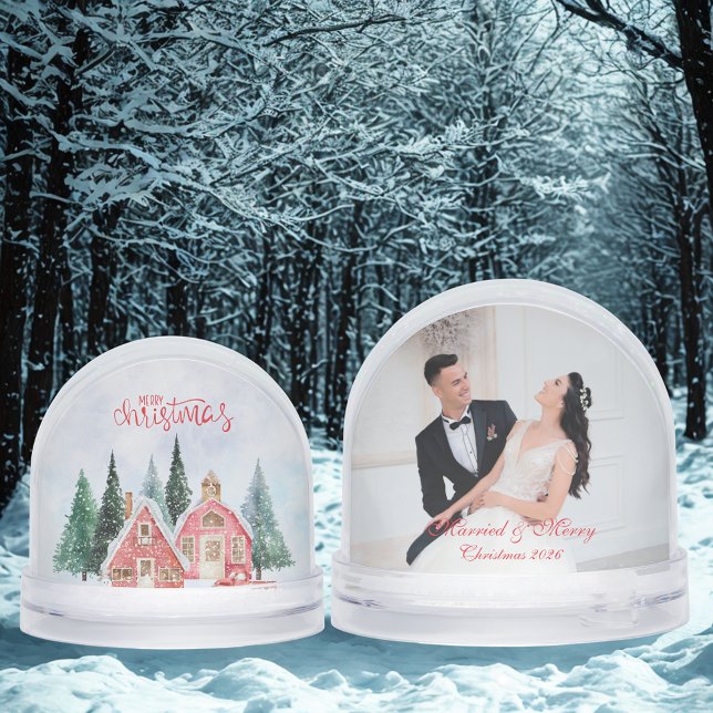 Cute Merry Christmas & Custom Wedding Couple Photo (Subido por el creador)