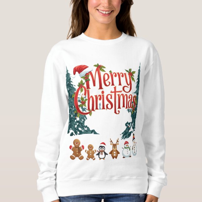 Cute Merry Christmas Holiday Sweater Design (Anverso)