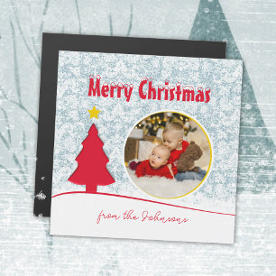 Cute Merry Christmas Tree Wire Photo Magnet