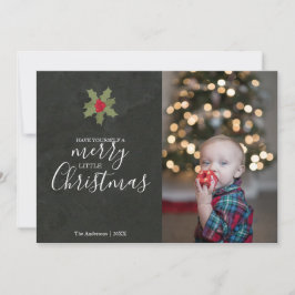 Cute Merry Pequeños Navidades Holly Photo