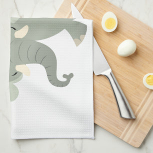 Cute Merry Personalizado Elephant Kitchel Toalla
